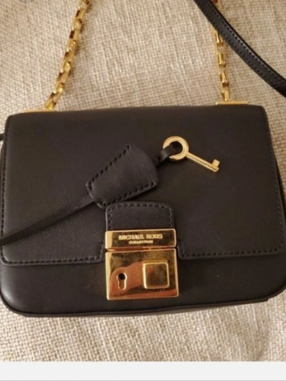 Michael Kors Collection Black Leather Chain Shoulder Bag NWOT